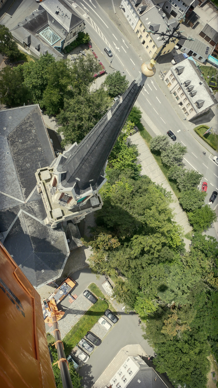 Kirchturm St. Jakobi Kirche Oelsnitz - Notsanierung 2024