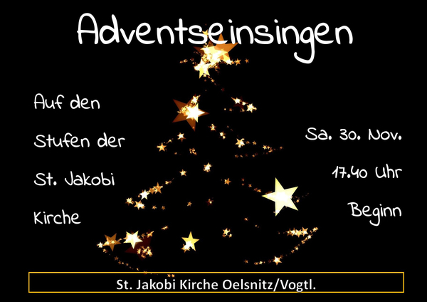 Adventseinsingen auf den Stufen der Jakobikirche