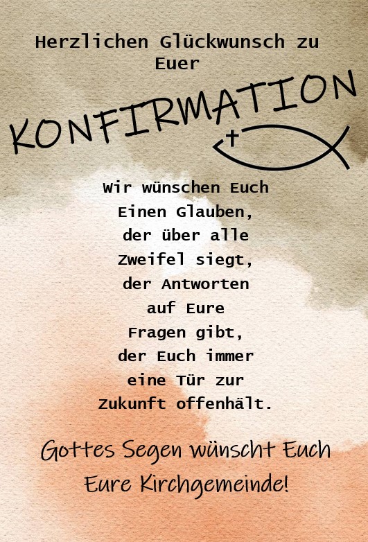 Wünsche zur Konfirmation